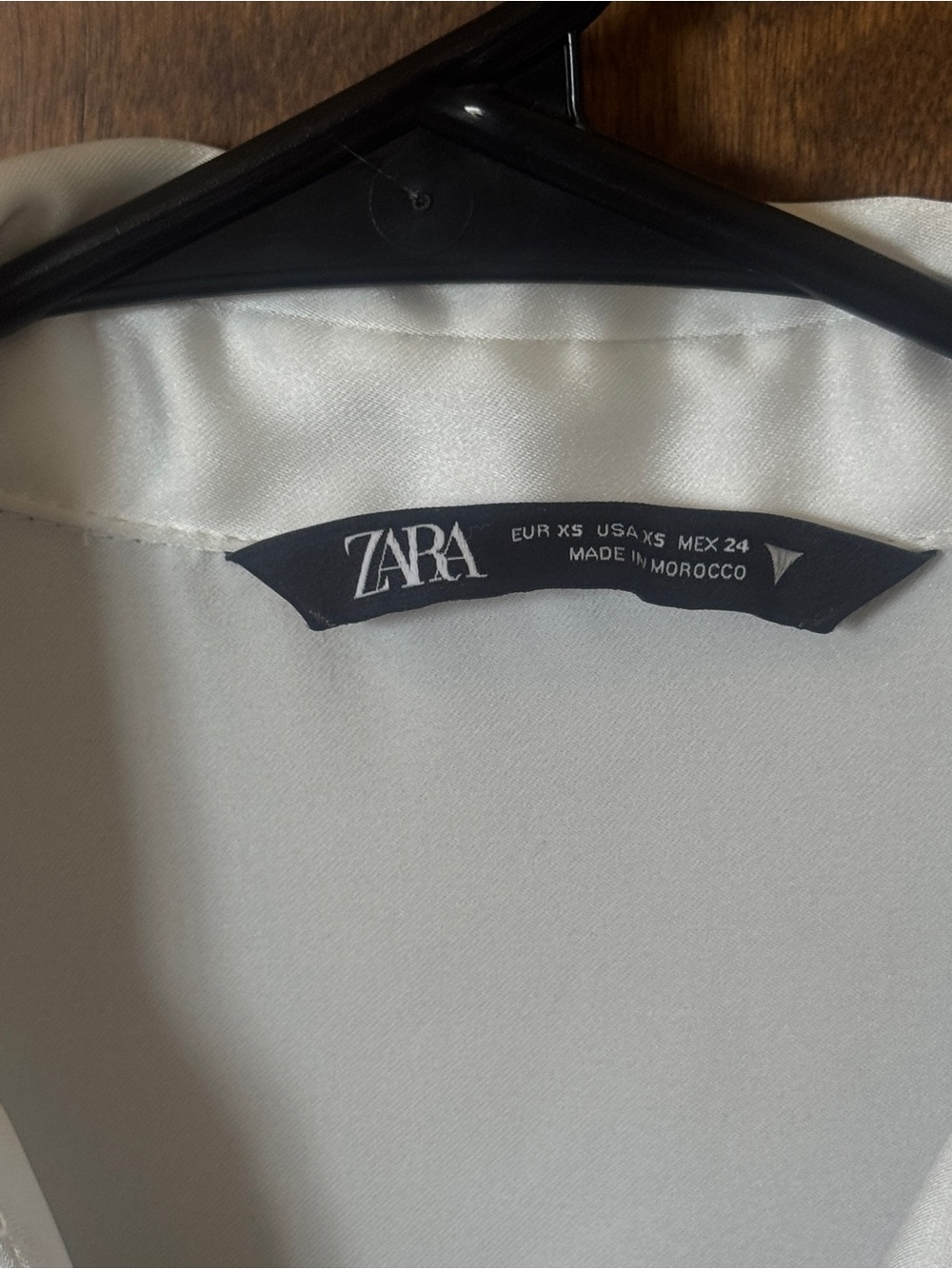 Zara White Satin Wrap-Style Mini Dress Size XS - Picture 5 of 7
